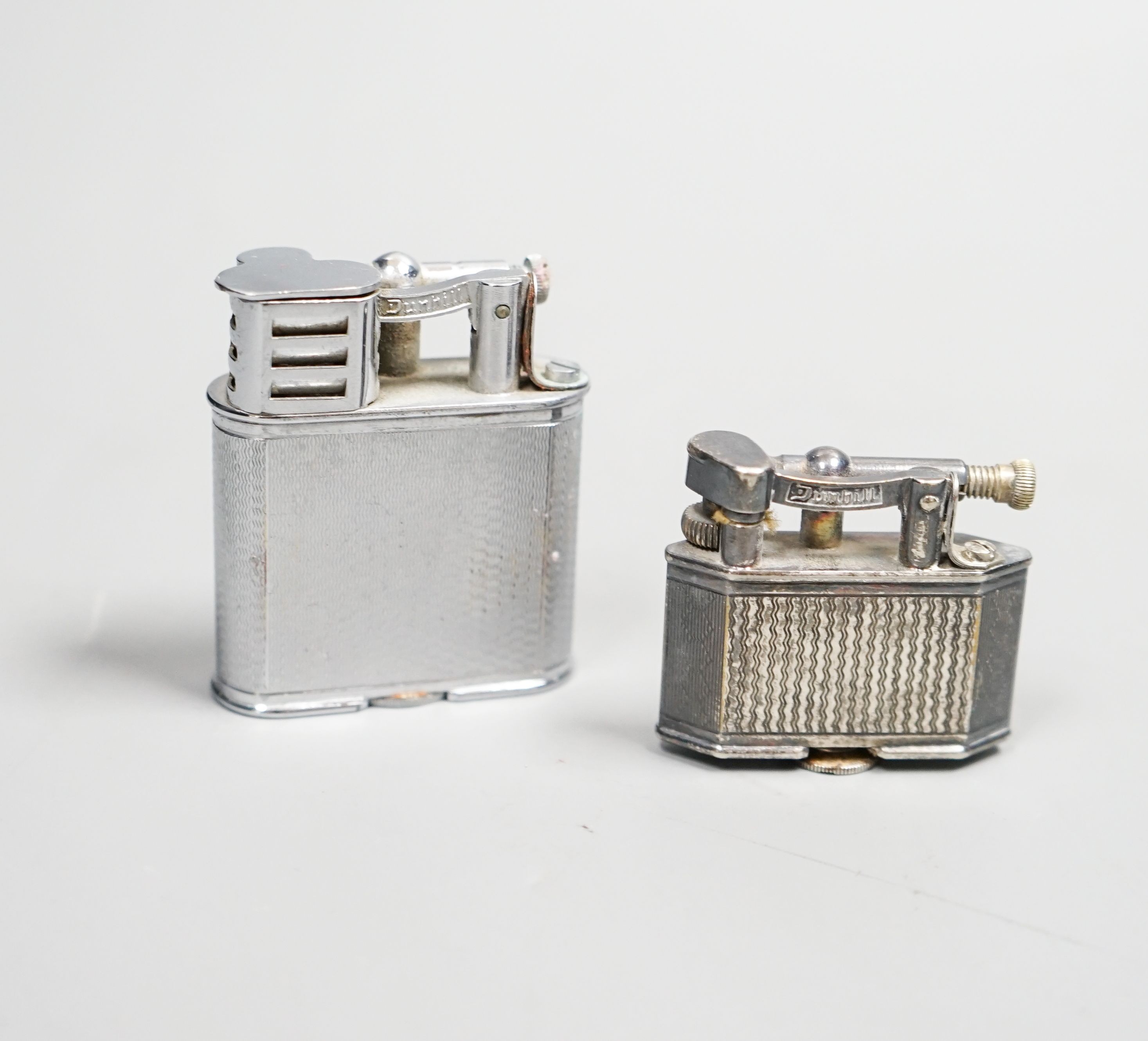 Two Dunhill engine turned lighters